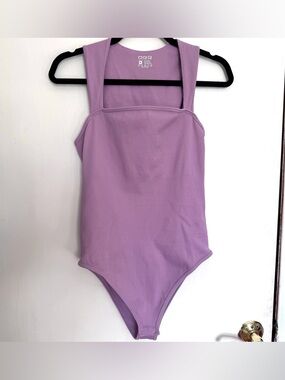 OQQ Lilac Ribbed Bodysuit